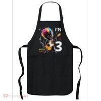 IM 3 Punk Cat RockN Roll Guitar Cat 3rd Birthday Boy Apron thumb 0