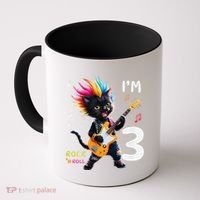 IM 3 Punk Cat RockN Roll Guitar Cat 3rd Birthday Boy Coffee Mug thumb 0