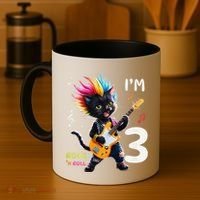 IM 3 Punk Cat RockN Roll Guitar Cat 3rd Birthday Boy Coffee Mug thumb 4