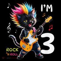 IM 3 Punk Cat RockN Roll Guitar Cat 3rd Birthday Boy Coffee Mug thumb 5