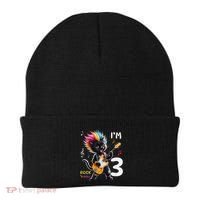IM 3 Punk Cat RockN Roll Guitar Cat 3rd Birthday Boy Beanie thumb 0