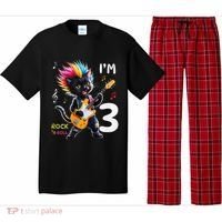 IM 3 Punk Cat RockN Roll Guitar Cat 3rd Birthday Boy Pajama Set thumb 0