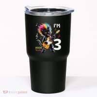 IM 3 Punk Cat RockN Roll Guitar Cat 3rd Birthday Boy Tumbler thumb 0