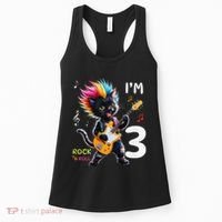 IM 3 Punk Cat RockN Roll Guitar Cat 3rd Birthday Boy Women's Tank Top thumb 0