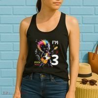 IM 3 Punk Cat RockN Roll Guitar Cat 3rd Birthday Boy Women's Tank Top thumb 2