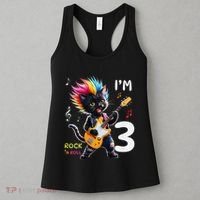 IM 3 Punk Cat RockN Roll Guitar Cat 3rd Birthday Boy Women's Tank Top thumb 3