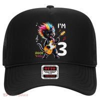 IM 3 Punk Cat RockN Roll Guitar Cat 3rd Birthday Boy Hat thumb 0