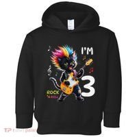 IM 3 Punk Cat RockN Roll Guitar Cat 3rd Birthday Boy Toddler Hoodie thumb 0