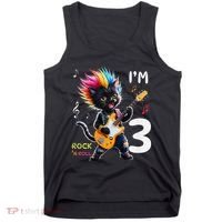 IM 3 Punk Cat RockN Roll Guitar Cat 3rd Birthday Boy Tank Top thumb 0