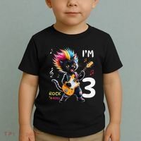 IM 3 Punk Cat RockN Roll Guitar Cat 3rd Birthday Boy Toddler T-Shirt thumb 2