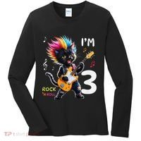 IM 3 Punk Cat RockN Roll Guitar Cat 3rd Birthday Boy Women's Long Sleeve Shirt thumb 0