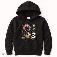 IM 3 Punk Cat RockN Roll Guitar Cat 3rd Birthday Boy Kids Hoodie thumb 0