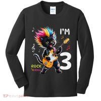 IM 3 Punk Cat RockN Roll Guitar Cat 3rd Birthday Boy Kids Long Sleeve Shirt thumb 0
