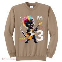 IM 3 Punk Cat RockN Roll Guitar Cat 3rd Birthday Boy Sweatshirt thumb 0