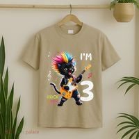 IM 3 Punk Cat RockN Roll Guitar Cat 3rd Birthday Boy T-Shirt thumb 2