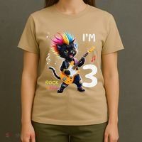 IM 3 Punk Cat RockN Roll Guitar Cat 3rd Birthday Boy T-Shirt thumb 4