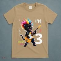 IM 3 Punk Cat RockN Roll Guitar Cat 3rd Birthday Boy T-Shirt thumb 5