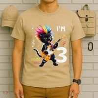 IM 3 Punk Cat RockN Roll Guitar Cat 3rd Birthday Boy T-Shirt thumb 6