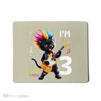 IM 3 Punk Cat RockN Roll Guitar Cat 3rd Birthday Boy Mousepad thumb 0