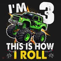IM 3 This Is How I Roll Monster Truck 3rd Birthday Backpack thumb 2