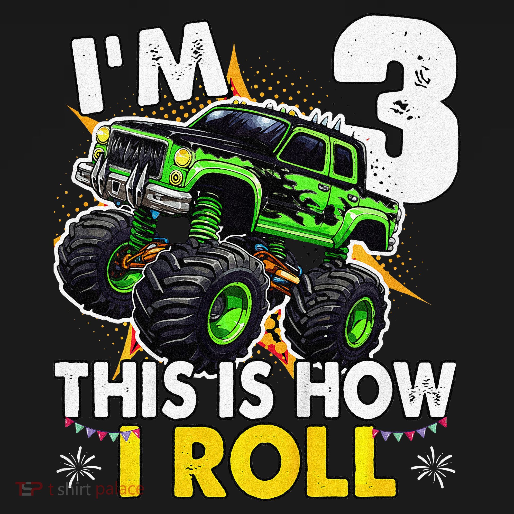 IM 3 This Is How I Roll Monster Truck 3rd Birthday Backpack