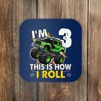 IM 3 This Is How I Roll Monster Truck 3rd Birthday Coaster thumb 0