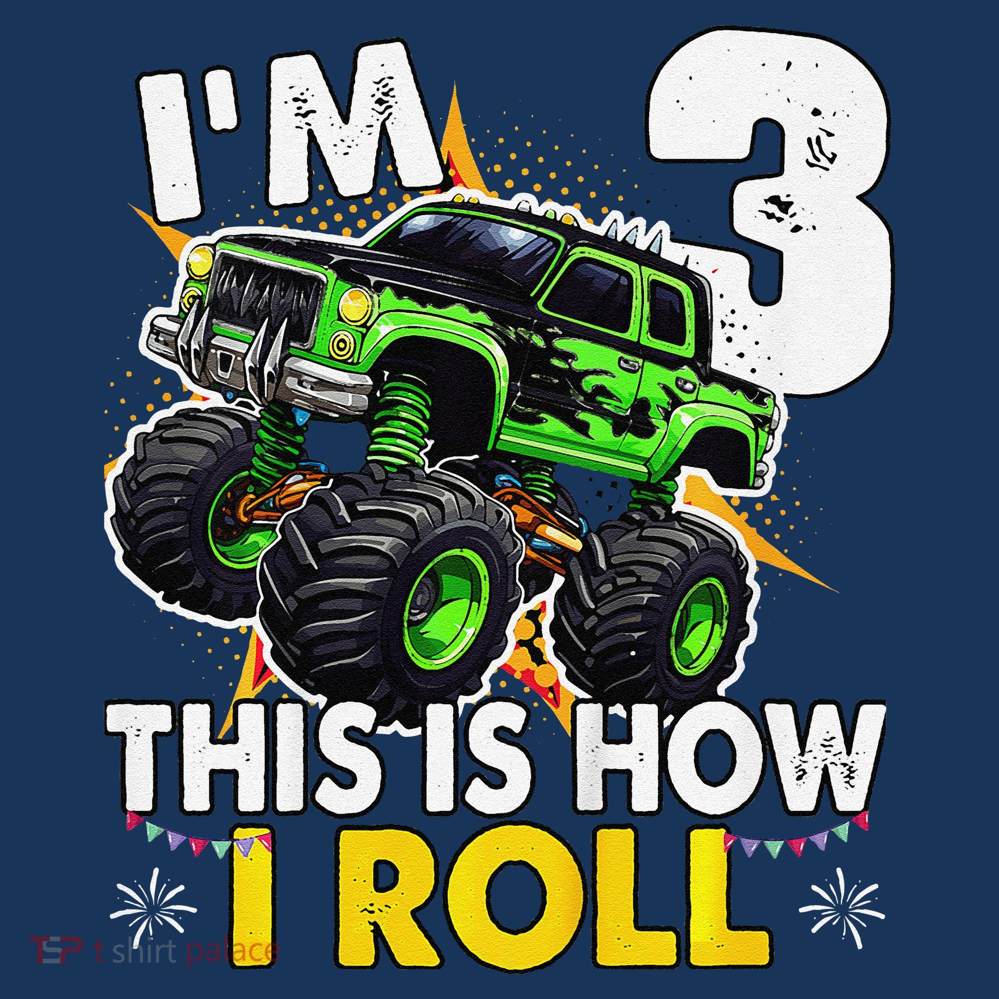IM 3 This Is How I Roll Monster Truck 3rd Birthday Women's Hoodie