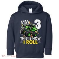 IM 3 This Is How I Roll Monster Truck 3rd Birthday Toddler Hoodie thumb 0