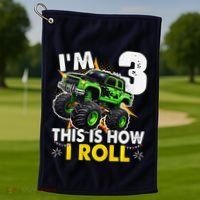 IM 3 This Is How I Roll Monster Truck 3rd Birthday Golf Towel thumb 1