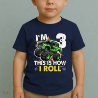 IM 3 This Is How I Roll Monster Truck 3rd Birthday Toddler T-Shirt thumb 2