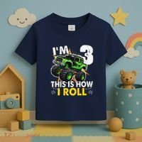 IM 3 This Is How I Roll Monster Truck 3rd Birthday Toddler T-Shirt thumb 3