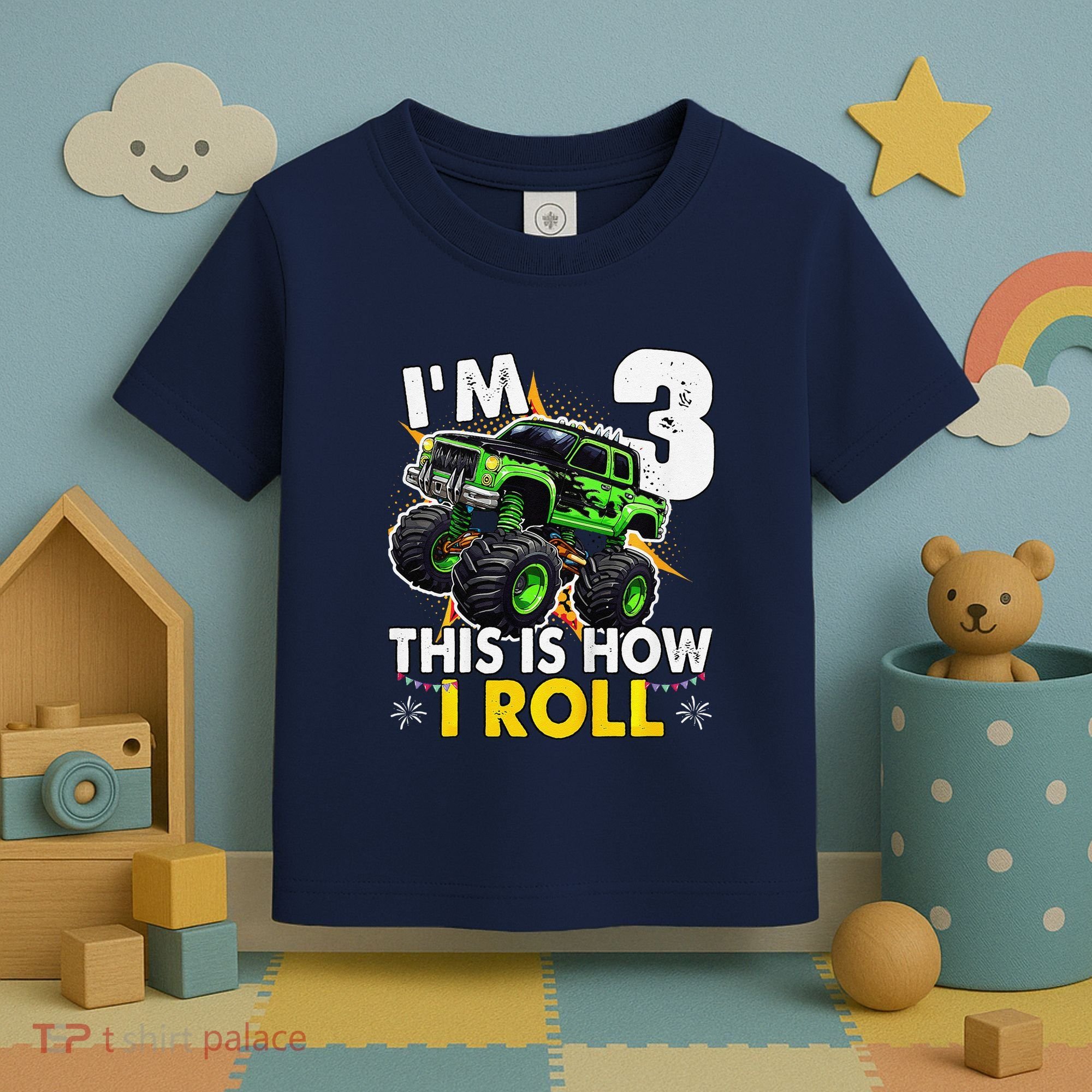 IM 3 This Is How I Roll Monster Truck 3rd Birthday Toddler T-Shirt