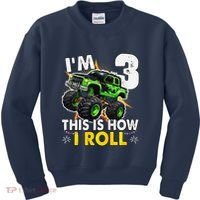 IM 3 This Is How I Roll Monster Truck 3rd Birthday Kids Sweatshirt thumb 0