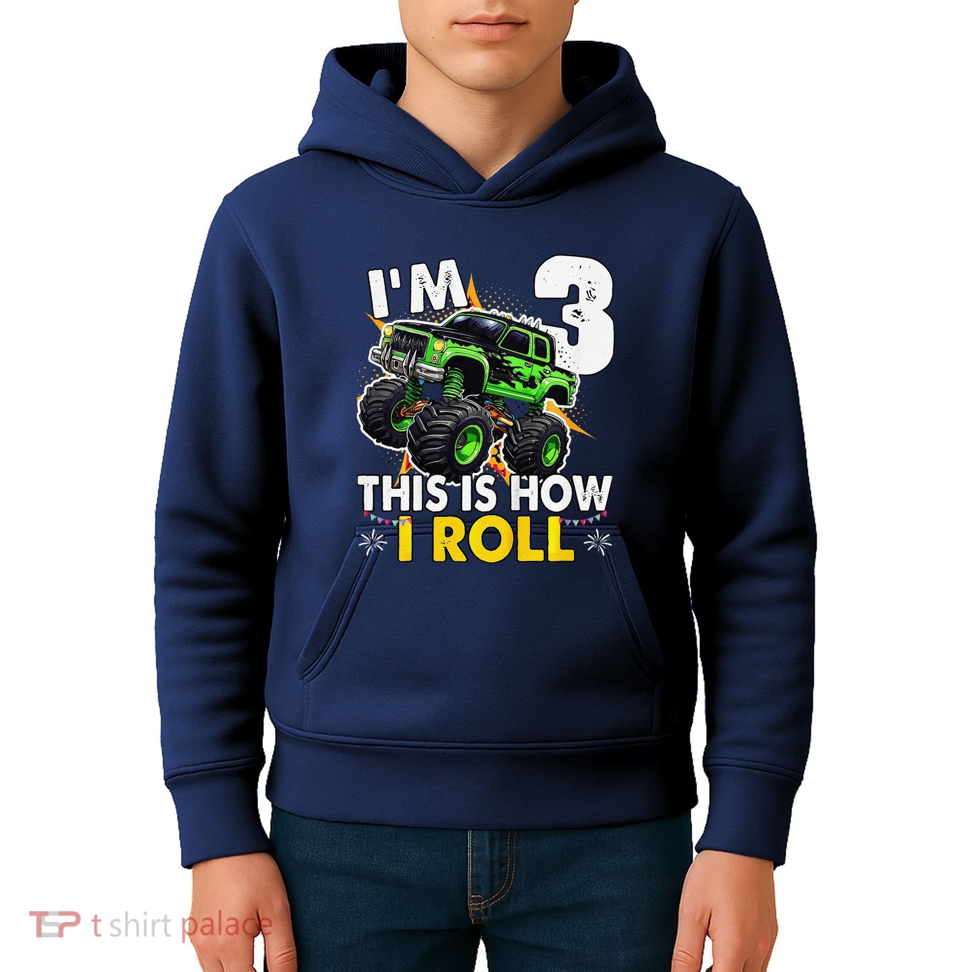IM 3 This Is How I Roll Monster Truck 3rd Birthday Kids Hoodie