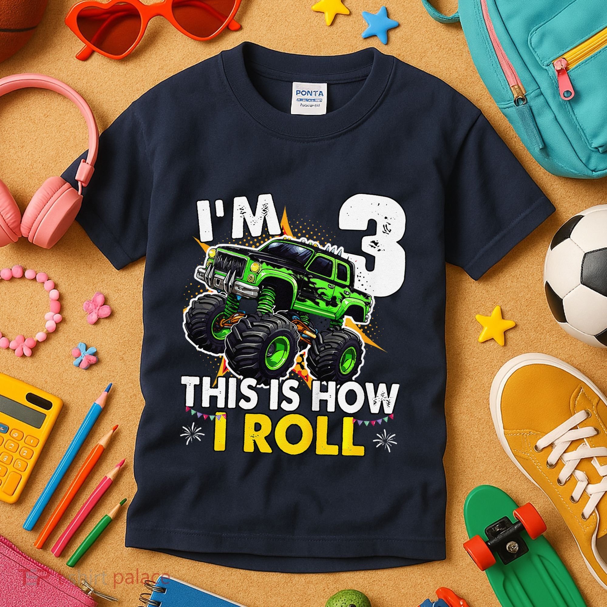 IM 3 This Is How I Roll Monster Truck 3rd Birthday Kids T-Shirt