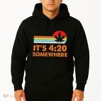 Its 420 420 Somewhere Weed Cannibis Marijuana Gift Stoner Hoodie thumb 2