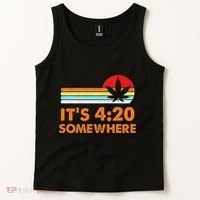 Its 420 420 Somewhere Weed Cannibis Marijuana Gift Stoner Tank Top thumb 2