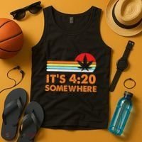 Its 420 420 Somewhere Weed Cannibis Marijuana Gift Stoner Tank Top thumb 4