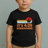 Its 420 420 Somewhere Weed Cannibis Marijuana Gift Stoner Toddler T-Shirt thumb 2