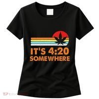 Its 420 420 Somewhere Weed Cannibis Marijuana Gift Stoner Women's T-Shirt thumb 0