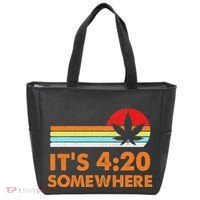 Its 420 420 Somewhere Weed Cannibis Marijuana Gift Stoner Tote Bag thumb 0