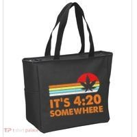 Its 420 420 Somewhere Weed Cannibis Marijuana Gift Stoner Tote Bag thumb 2
