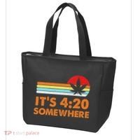 Its 420 420 Somewhere Weed Cannibis Marijuana Gift Stoner Tote Bag thumb 3