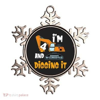  I'm 4 and digging it Excavator 4th Birthday Boy Gift I'm 4 Ornament