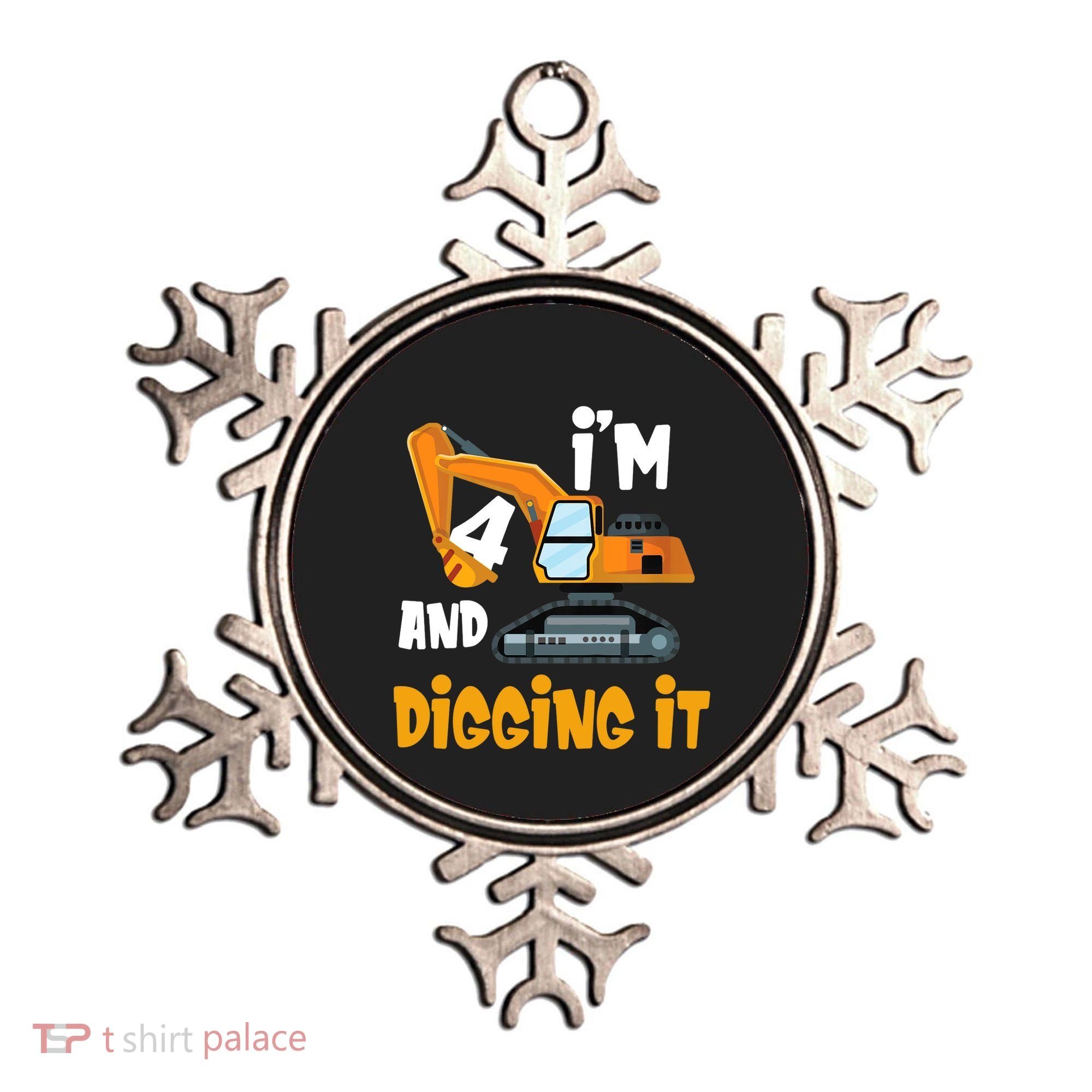  I'm 4 and digging it Excavator 4th Birthday Boy Gift I'm 4 Ornament