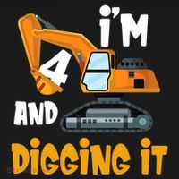  I'm 4 and digging it Excavator 4th Birthday Boy Gift I'm 4 Ornament thumb 1
