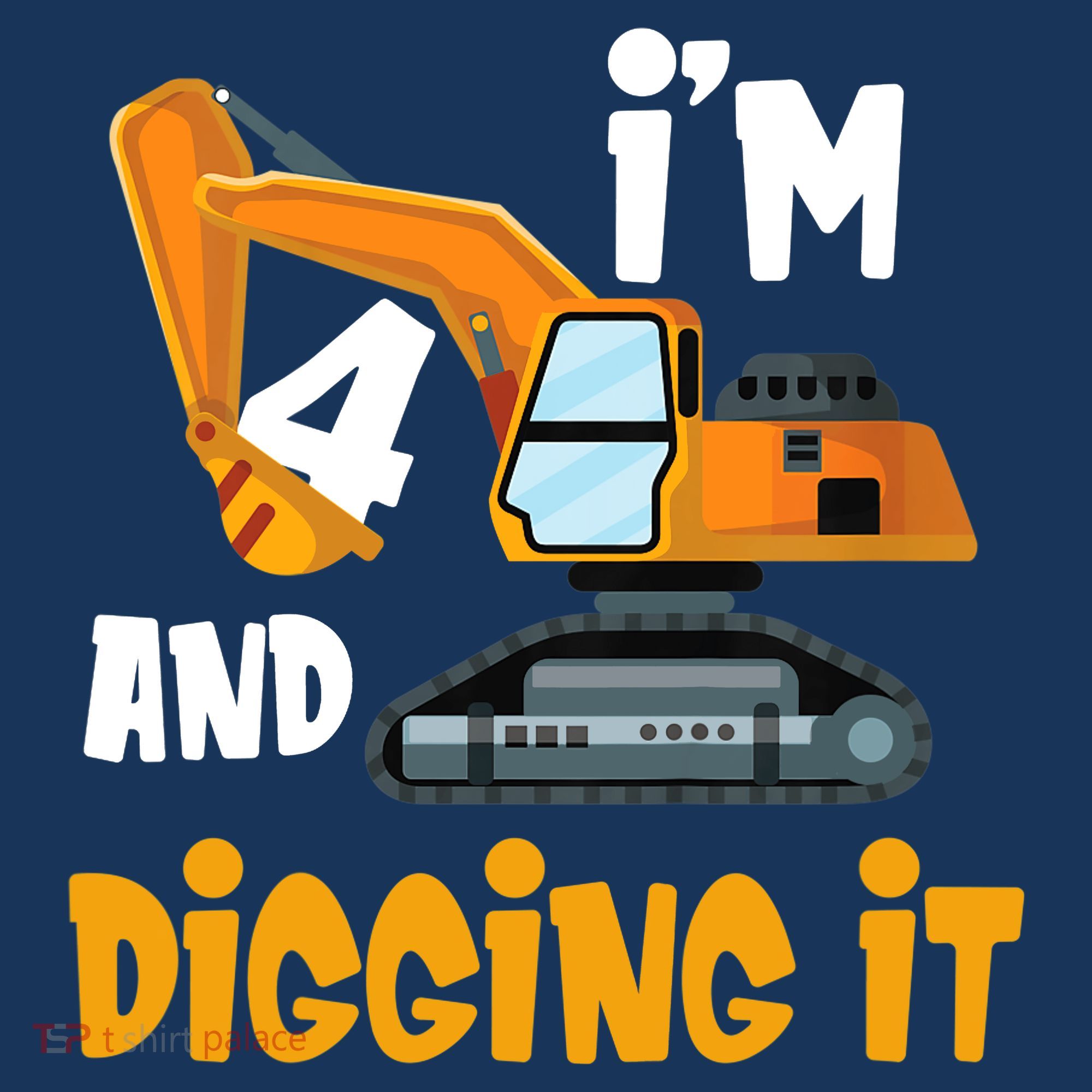  I'm 4 and digging it Excavator 4th Birthday Boy Gift I'm 4 Mousepad