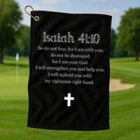 Isaiah 4110 Bible Verse Scripture Christians Golf Towel thumb 1