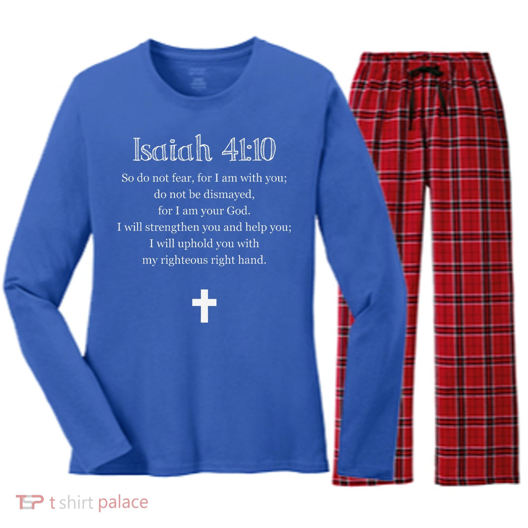 Isaiah 4110 Bible Verse Scripture Christians Women's Long Sleeve Flannel Pajama Set 