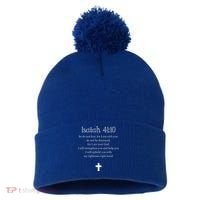 Isaiah 4110 Bible Verse Scripture Christians Pom Pom 12in Knit Beanie thumb 0